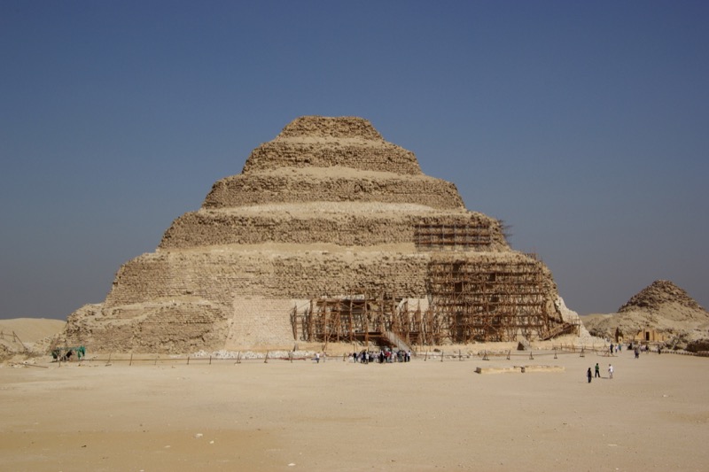 Saqqara Step Pyramid Djoser complex against desert sky